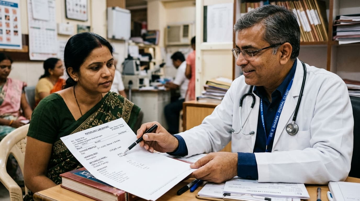 Hemoglobin and thyroid report review during evening OPD